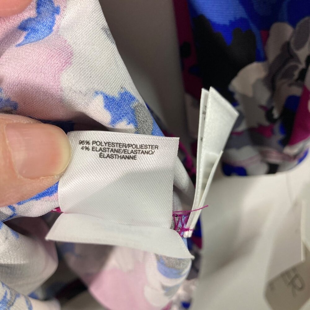 Womens Kasper Floral Side Tie 3/4 Sleeve Stretch Top 2X NWT - Picture 10 of 11